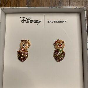 BaubleBar Disney Chip and Dale Earrings - Gold, Red, Green